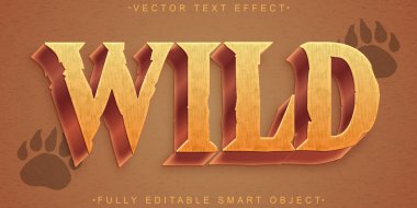 Kahverengi Vahşi Vektör Tam Düzenlenebilir Akıllı Nesne Metin Efekti