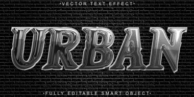 Gümüş Aşınmış Kirli Şehir Vektörü Tamamen Düzenlenebilir Akıllı Nesne Metni 