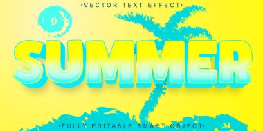 Turkuaz Sarı Yaz Vektörü Tamamen Düzenlenebilir Akıllı Nesne Metni 