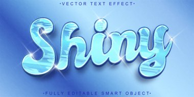 Mavi Parlak Vektör Tam Düzenlenebilir Akıllı Nesne Metin Efekti