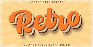 Retro Vintage Vector Fully Editable Smart Object Text Effect clipart
