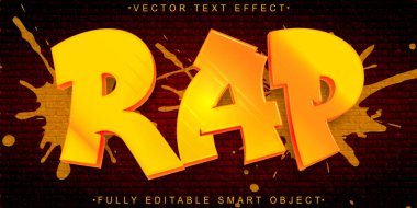 Graffiti Turuncu Rap Müzik Vektörü Tamamen Düzenlenebilir Akıllı Nesne Tex