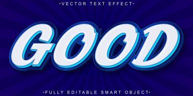 Çizgi film Mavi Vektör Tam Düzenlenebilir Akıllı Nesne Metin Efekti