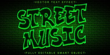 Green Street Müzik Graffiti Vektörü Tamamen Düzenlenebilir Akıllı Nesne T