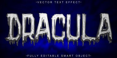 Korku Drakula Vektörü Tam Düzenlenebilir Akıllı Nesne Metin Efekti