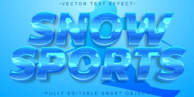 Kar Sporu Vektörü Tam Düzenlenebilir Akıllı Nesne Metin Efekti
