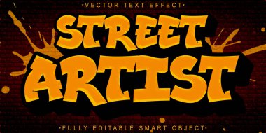 Turuncu Graffiti Sokak Sanatçısı Vektörü Tamamen Düzenlenebilir Akıllı Nesne