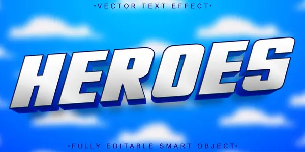 stock vector Blue Heroes Vector Fully Editable Smart Object Text Effect