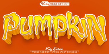  Ürkütücü ve Neşeli Cadılar Bayramı Balkabağı Vektörü Düzenlenebilir Metin Efekti