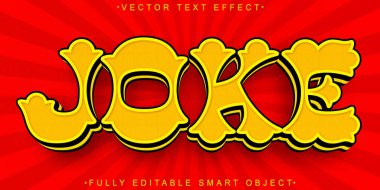 Çizgi film Kırmızı Şaka Vektörü Tamamen Düzenlenebilir Akıllı Nesne Metin Efekti