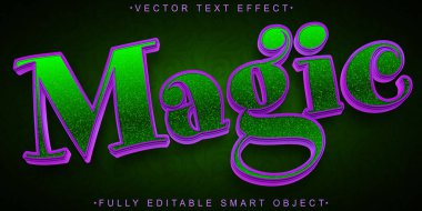 Yeşil ve Mor Parıltılı Sihirli Vektör Tamamen Düzenlenebilir Akıllı Objec