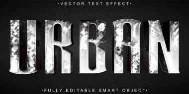 Gümüş Aşınmış Kirli Şehir Vektörü Tamamen Düzenlenebilir Akıllı Nesne Metni 