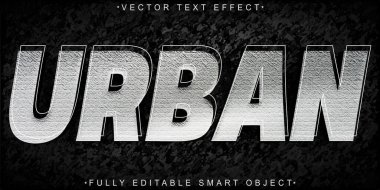 Gümüş Aşınmış Kirli Şehir Vektörü Tamamen Düzenlenebilir Akıllı Nesne Metni 