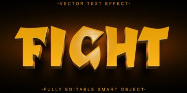 Turuncu Çizgi Film Dövüş Vektörü Tamamen Düzenlenebilir Akıllı Nesne Metin Efekti