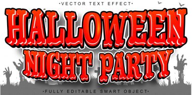 Kızıl Cadılar Bayramı Parti Vektörü Tamamen Düzenlenebilir Akıllı Nesne Te