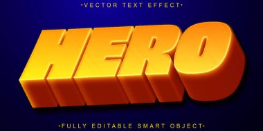 Çizgi film Kahramanı Vektörü Tam Düzenlenebilir Akıllı Nesne Metin Efekti