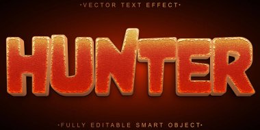 Kırmızı Avcı Vektörü Tam Düzenlenebilir Akıllı Nesne Metin Efekti