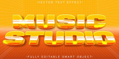 Müzik Stüdyosu Vektörü Tam Düzenlenebilir Akıllı Nesne Metin Efekti