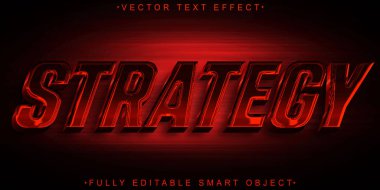 Kırmızı Strateji Vektörü Tam Düzenlenebilir Akıllı Nesne Metin Efekti