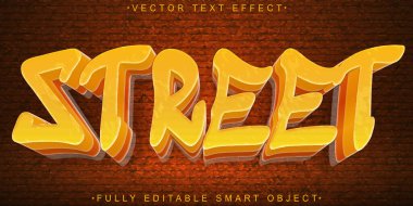 Graffiti Sokak Sanatçısı Vektörü Tamamen Düzenlenebilir Akıllı Nesne Metni E