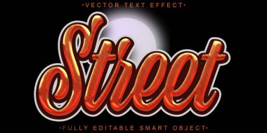 Sokak Vektörü Tam Düzenlenebilir Akıllı Nesne Metin Efekti