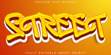 Graffiti Sokak Sanatçısı Vektörü Tamamen Düzenlenebilir Akıllı Nesne Metni E