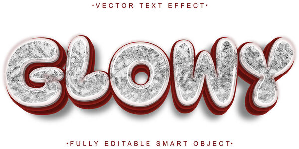 Cartoon Glowy Vector Fully Editable Smart Object Text Effect