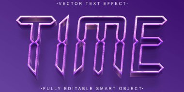 Çizgi film Mor Zaman Vektörü Tamamen Düzenlenebilir Akıllı Nesne Metni Efesi