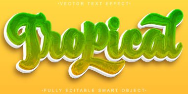 Çizgi film Yeşil Tropikal Vektör Tamamen Düzenlenebilir Akıllı Nesne Metni E