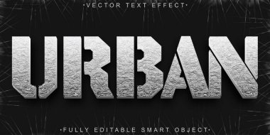 Gümüş Aşınmış Kirli Şehir Vektörü Tamamen Düzenlenebilir Akıllı Nesne Metni 