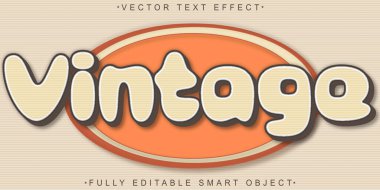 Kahverengi Eskimiş Vintage Retro Vektörü Tamamen Düzenlenebilir Akıllı Nesne Metni
