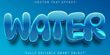 Çizgi film Su Vektörü Tam Düzenlenebilir Akıllı Nesne Metin Efekti