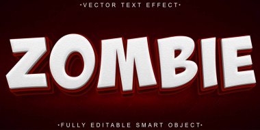 Kırmızı Kan Zombi Vektörü Tamamen Düzenlenebilir Akıllı Nesne Metin Efekti