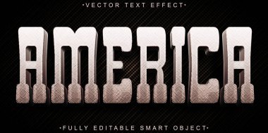 Batı Amerika Vektörü Tam Düzenlenebilir Akıllı Nesne Metin Efekti