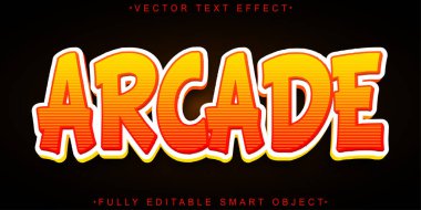 Renkli Parlak Retro Arcade Vektörü Tamamen Düzenlenebilir Akıllı Nesne T