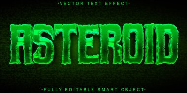 Parlak Yeşil Astreoid Uzay Vektörü Tamamen Düzenlenebilir Akıllı Nesne Te