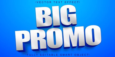 Çizgi film Büyük Tanıtım Vektörü Tamamen Düzenlenebilir Akıllı Nesne Metin Efekti