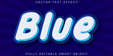 Mavi Vektör Tam Düzenlenebilir Akıllı Nesne Metin Efekti