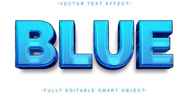Parlak Mavi Vektör Tam Düzenlenebilir Akıllı Nesne Metin Efekti