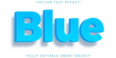 Mavi Vektör Tam Düzenlenebilir Akıllı Nesne Metin Efekti