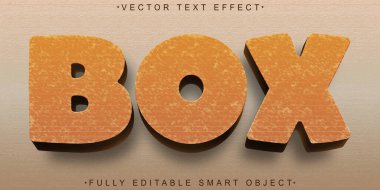 Kahverengi Kutu Sandık Vektörü Tamamen Düzenlenebilir Akıllı Nesne Metin Efekti