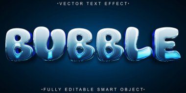 Su Kabarcığı Vektörü Tam Düzenlenebilir Akıllı Nesne Metin Efekti