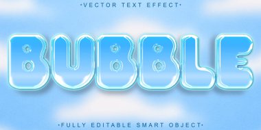 Su Kabarcığı Vektörü Tam Düzenlenebilir Akıllı Nesne Metin Efekti