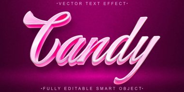 Betik Sevimli Şeker Vektörü Tamamen Düzenlenebilir Akıllı Nesne Metni E