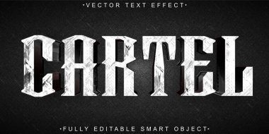 Mafya Karteli Gümüş Koyu Vektör Tamamen Düzenlenebilir Akıllı Nesne Metni