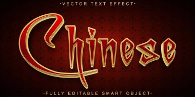 Çince Vektör Tam Düzenlenebilir Akıllı Nesne Metin Efekti