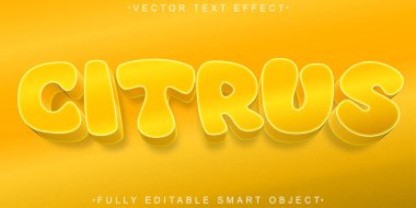 Çizgi film Turuncu Vektör Tam Düzenlenebilir Akıllı Nesne Metin Efekti