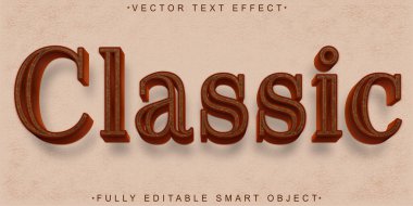 Kahverengi Eski Klasik Vektör Tam Düzenlenebilir Akıllı Nesne Metin Efekti