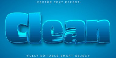 Mavi Temiz Vektör Tam Düzenlenebilir Akıllı Nesne Metin Efekti