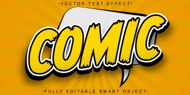 Çizgi Roman Vektörü Düzenlenebilir Metin Efekti Şablonu